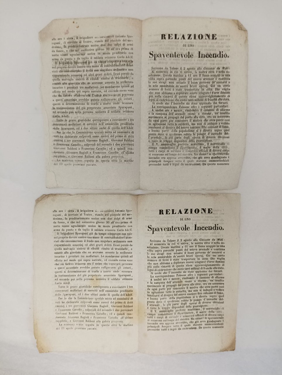 Eseguitasi il giorno 19 p.p. Aprile 1845 nella città di …