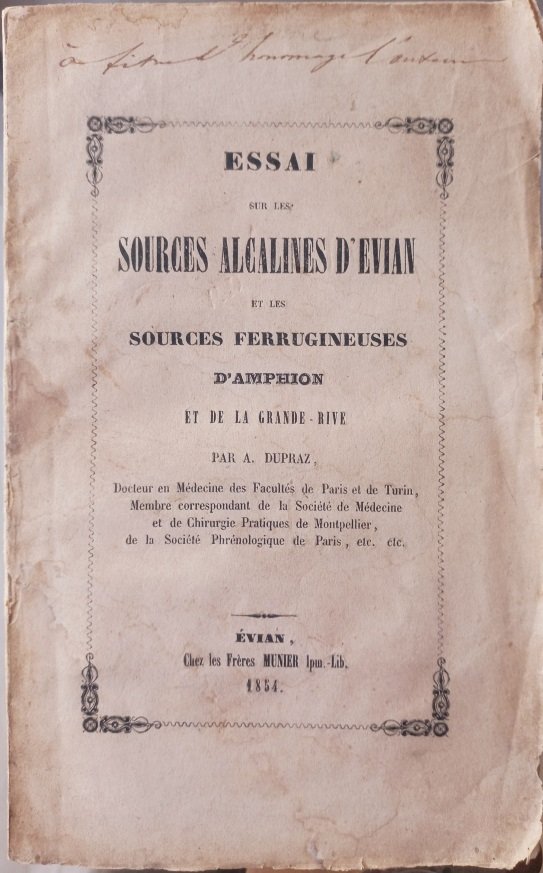 Essai sur les sources alcalines d'Evian et les sources ferrugineuses …