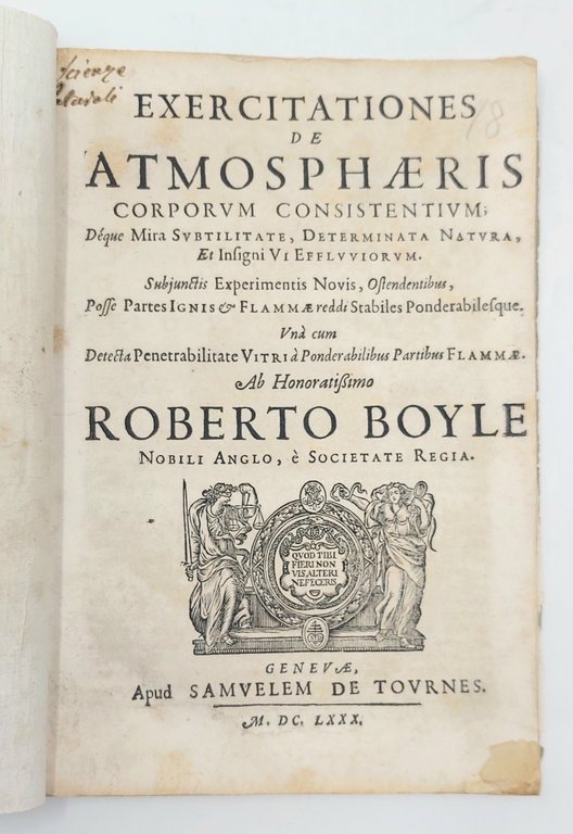 Exercitationes de Atmosphaeris Corporum Cosistentium; D&amp;eacute;que Mira Subtilitate Derterminata natura … | Immagine Gallery 1