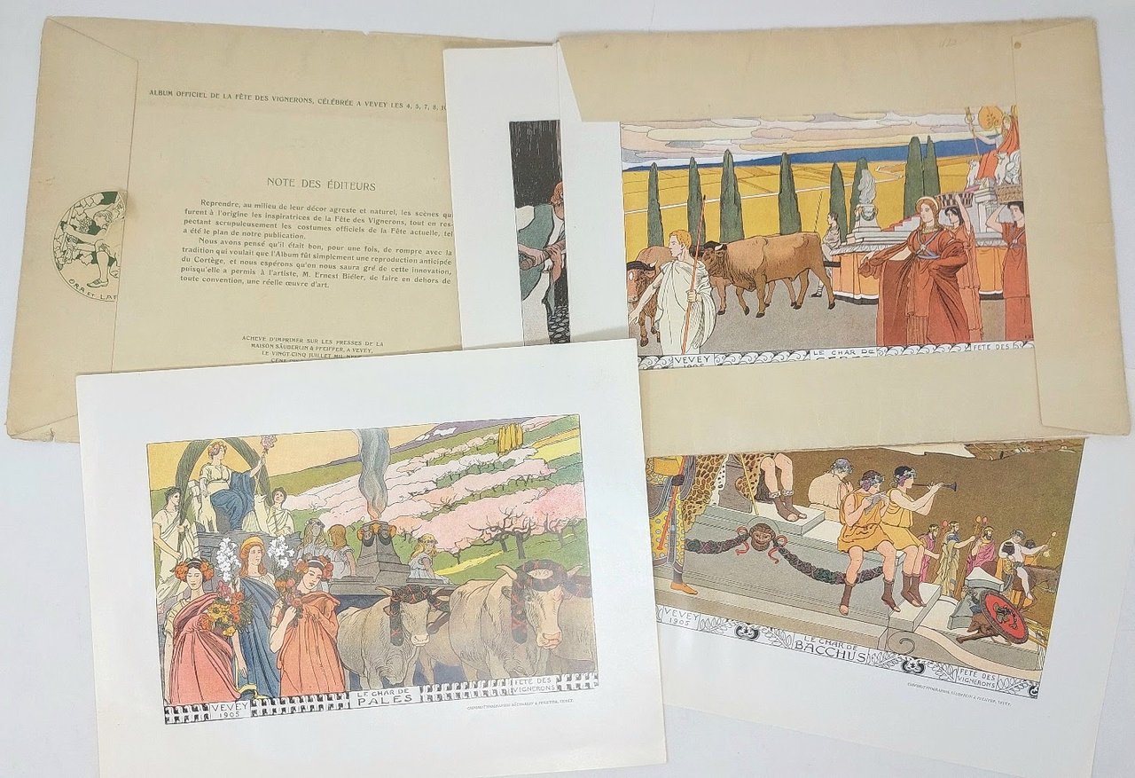 F&amp;ecirc;te des Vignerons, Vevey 1905, 16 estampes par E. Bi&amp;eacute;ler. …