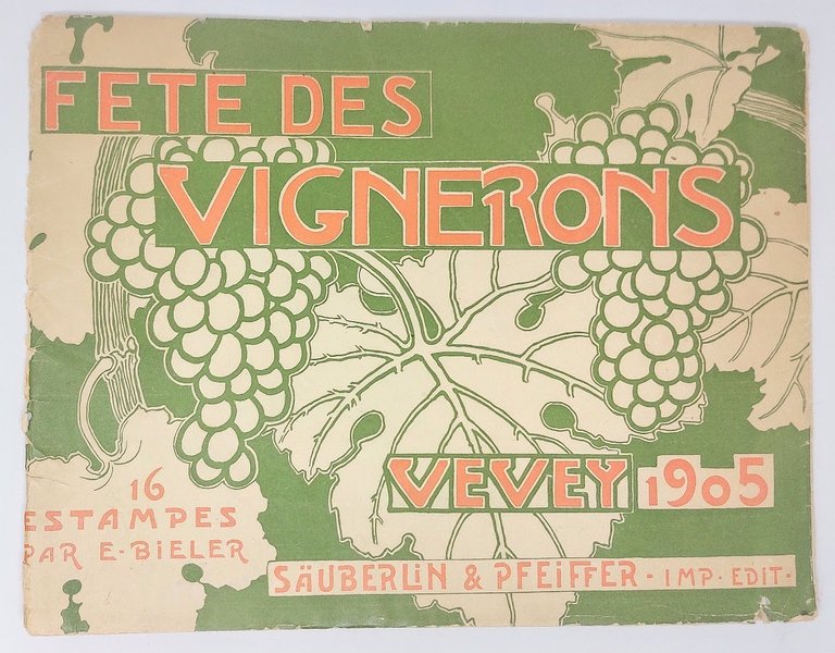 F&amp;ecirc;te des Vignerons, Vevey 1905, 16 estampes par E. Bi&amp;eacute;ler. …
