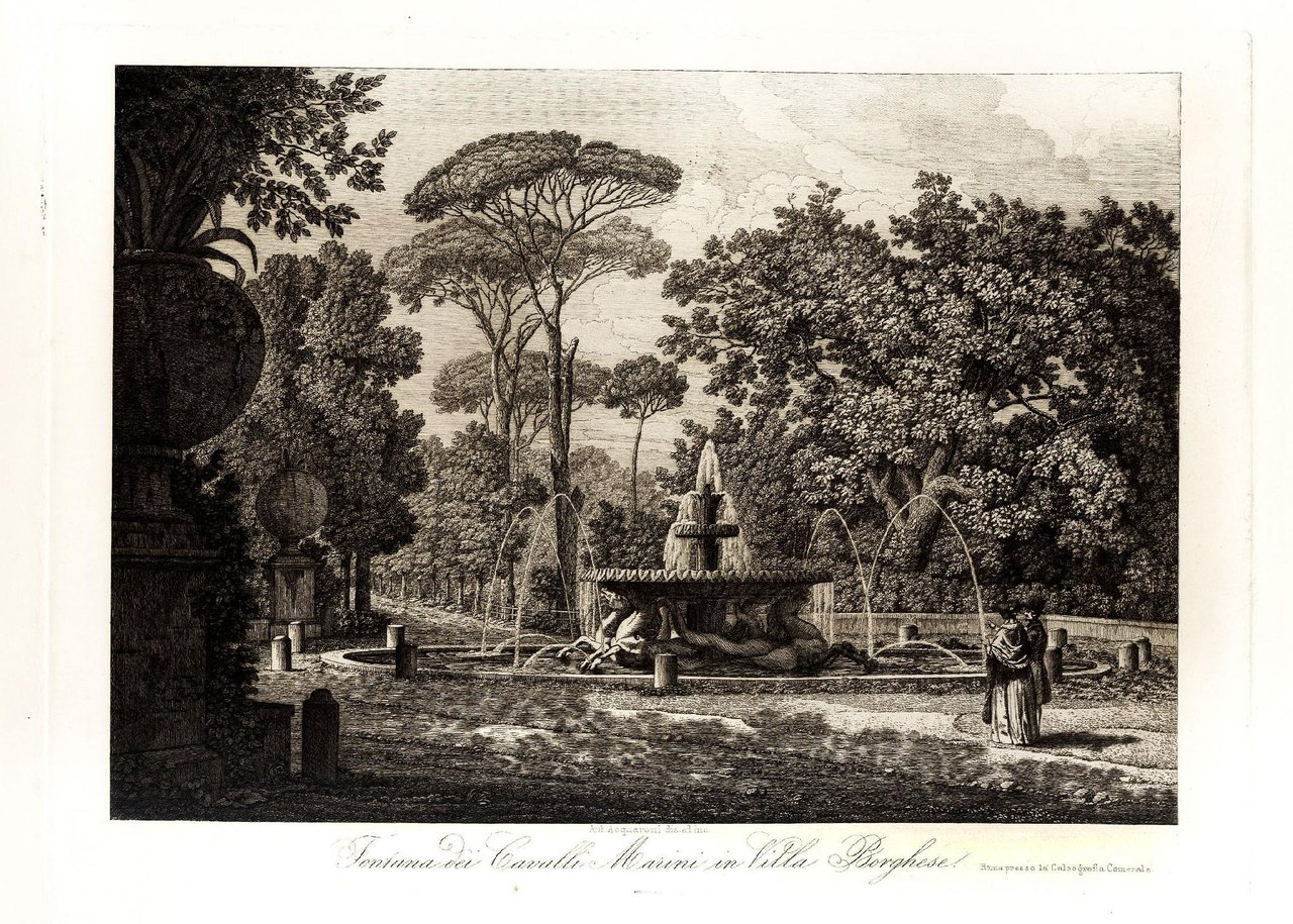 Fontana dei cavalli Marini in Villa Borghese.