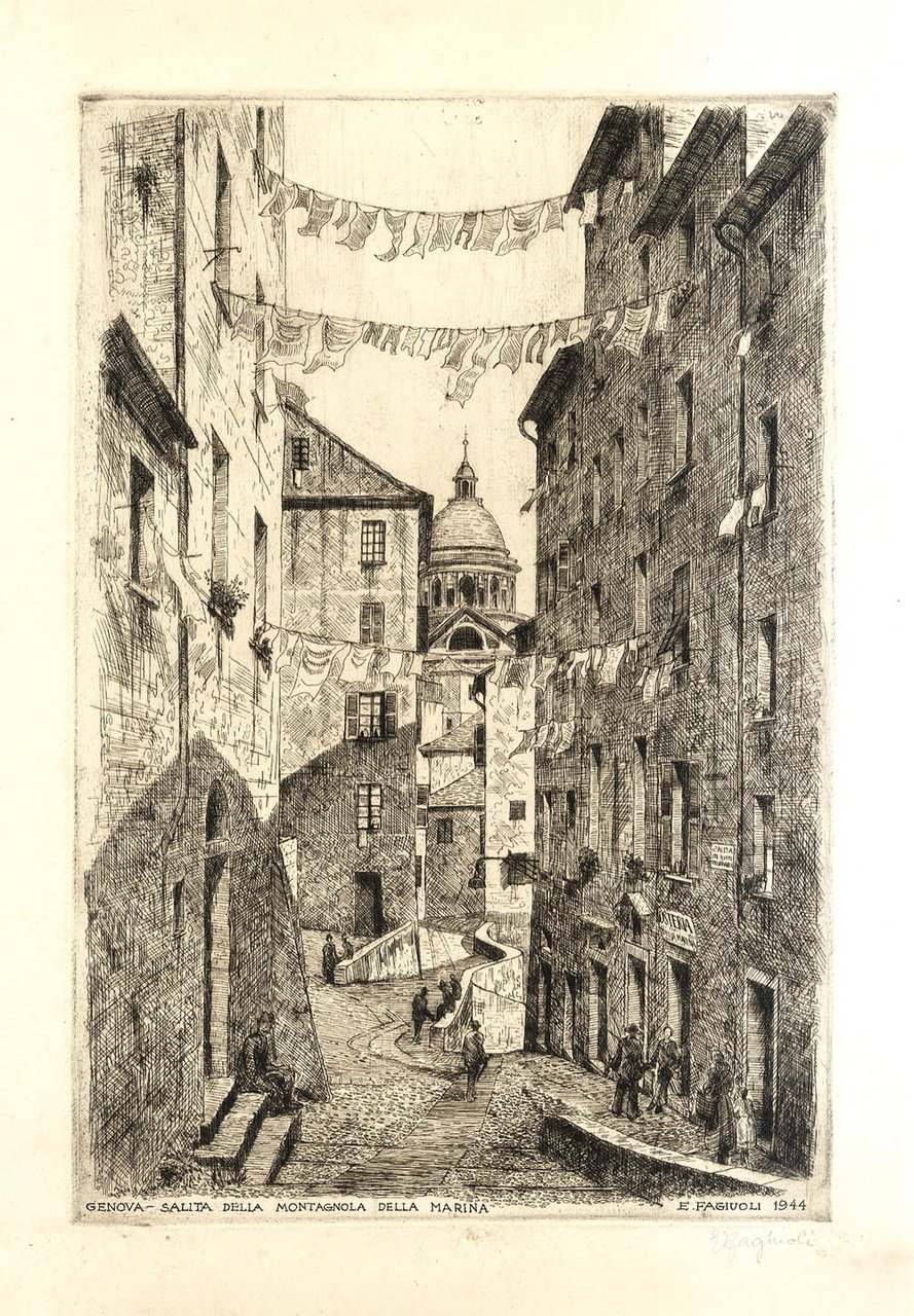 Genova-Salita dalla montagnola della marina.