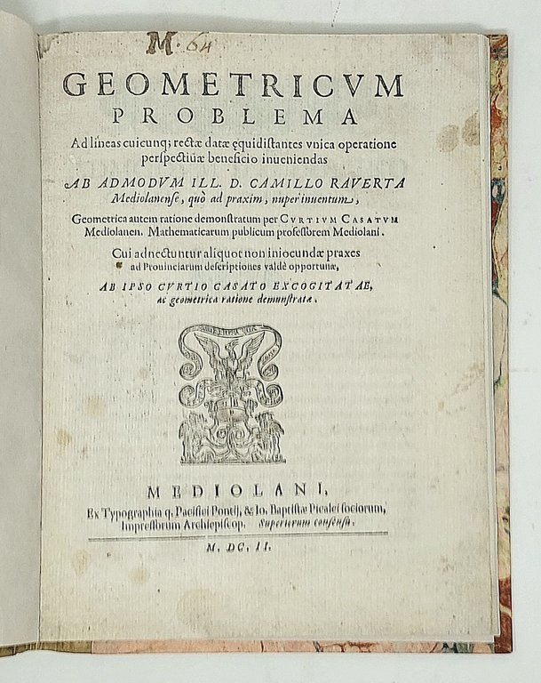 Geometricum problema ad lineas cuicunque rectae datae equidistantes unica operatione …