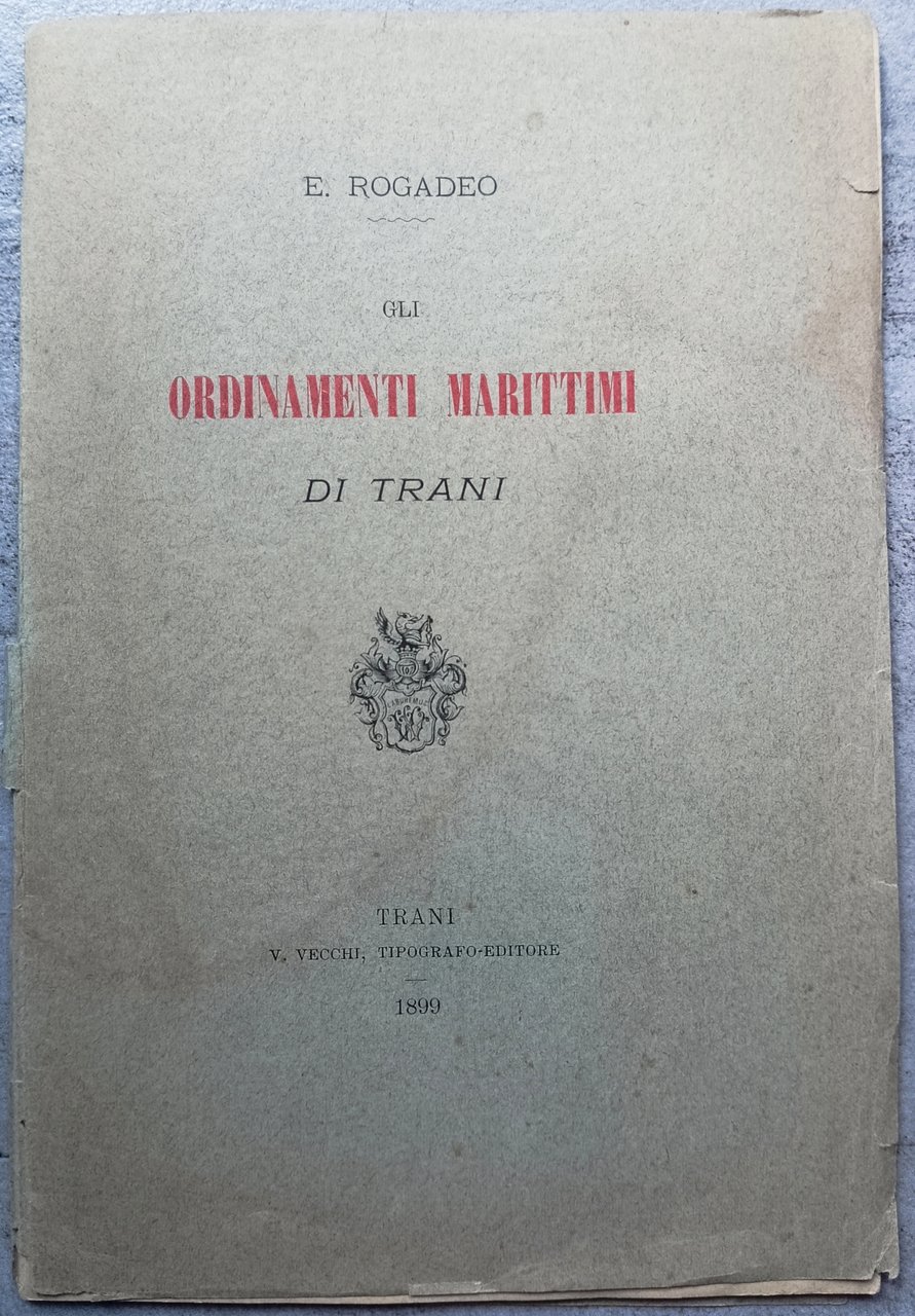 Gli Ordinamenti marittimi di Trani | Immagine principale