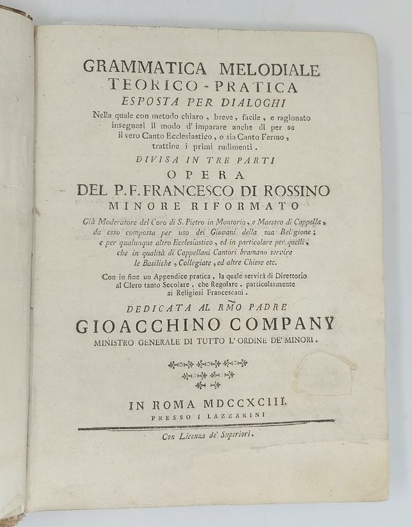 Grammatica Melodiale teorico-pratica esposta per dialoghi nella quale con metodo …