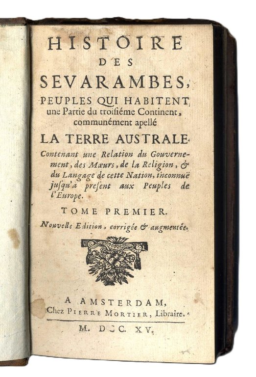 Histoire des Sevarambes peuples qui habitent une partie du troisi&amp;eacute;me …