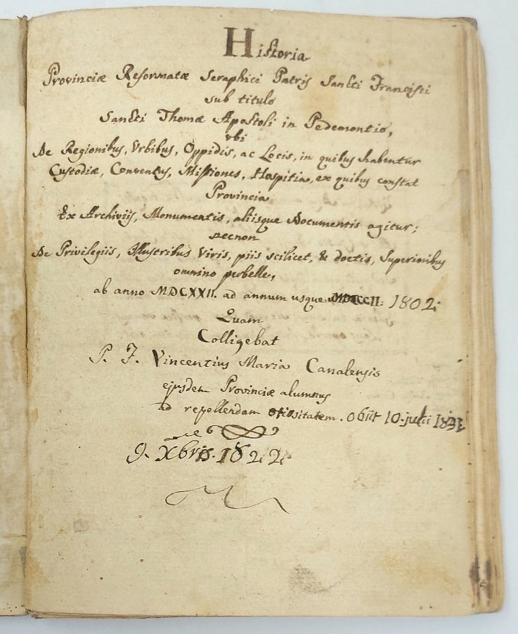Historia Provinciae Reformata Seraphici Patris Sancti Francisci sub titolo Sancti …