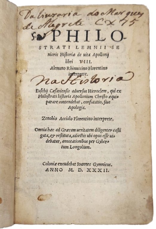 Historiae de Vita Apollonii libri VIII (et alia). A. Rinuccinus …