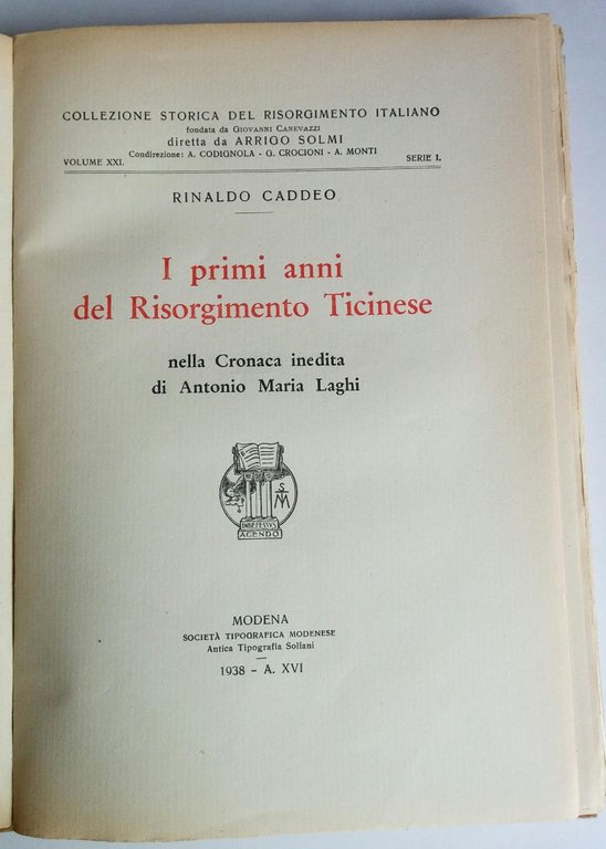 I primi anni del Risorgimento Ticinese, nella Cronaca inedita di …