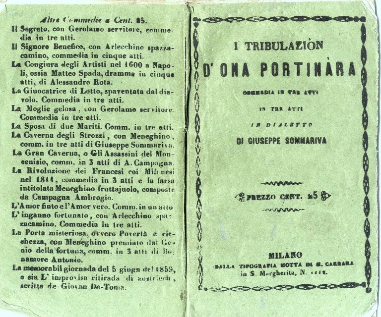 I tribulazi&amp;ograve;n d'ona portin&amp;agrave;ra. Commedia in tre atti in dialetto