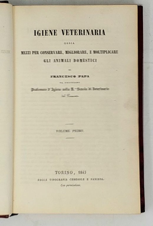Igiene Veterinaria, ossia mezzi per conservare, migliorare, e moltiplicare gli …