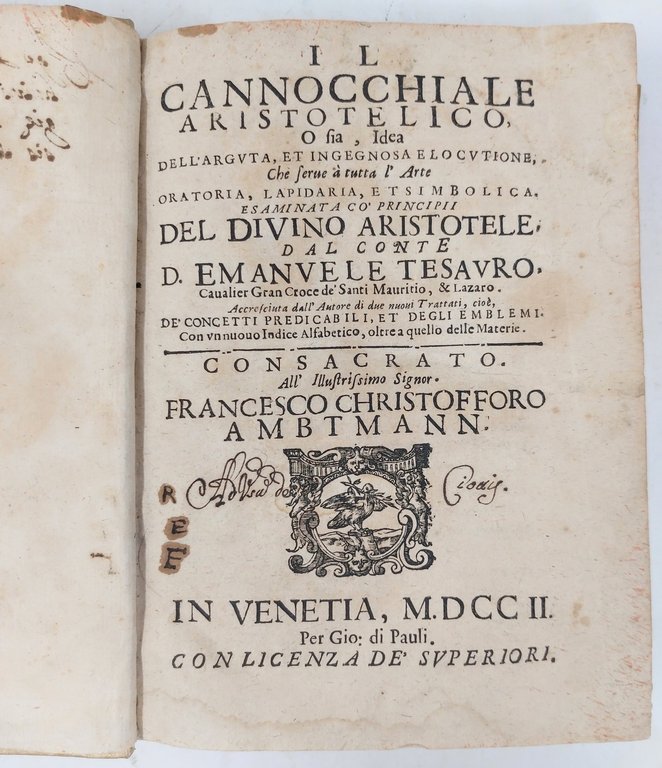 Il Cannocchiale Aristotelico o sia, idea dell'arguta, et ingegnosa elocutione, che …