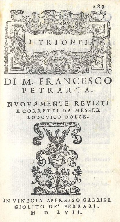 Il Petrarca nuovamente revisto e ricorretto da M. Lodovico Dolce. …