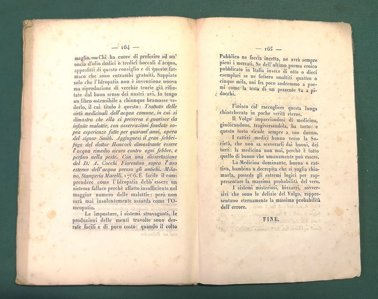 Il volgo e la medicina. Discorso popolare del medico-poeta.