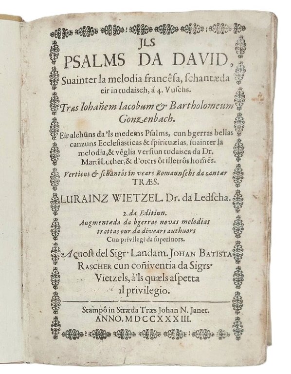 Ils Psalms da David, suainter la melodia franc&amp;ecirc;sa, chantaeda eir …