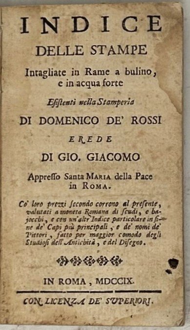 Indice delle stampe intagliate in rame a bulino, e in … | Immagine Gallery 3