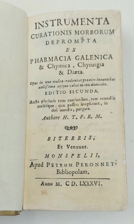 Instrumenta curationis moborum&amp;nbsp;deprempta ex pharmacia galenica &amp;amp; Chymica, Chyrurgia &amp;amp; …