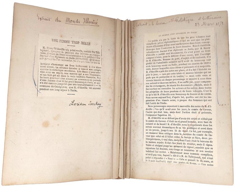 Journal d'un Diplomate en Italie. Turin 1859 - 1873. Jugemens … | Immagine Gallery 3