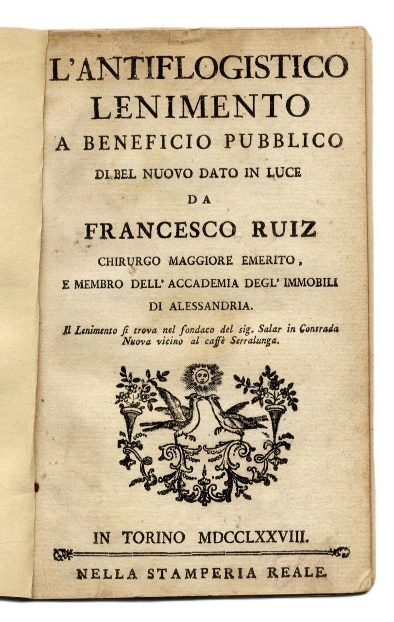 L'antiflogistico lenimento. | Immagine principale