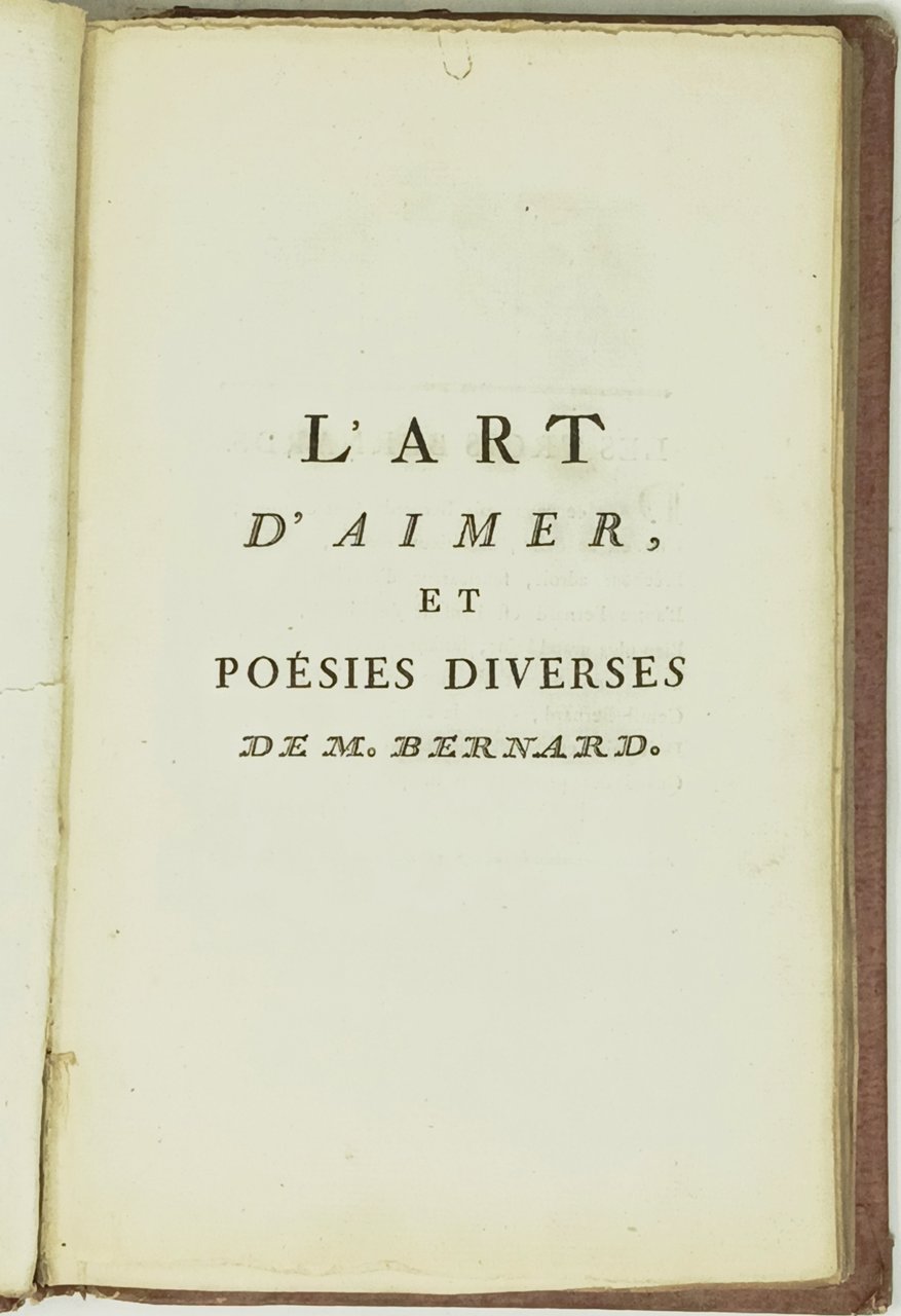 L'art d'aimer, et po&amp;eacute;sies diverses de m. Bernard | Immagine principale