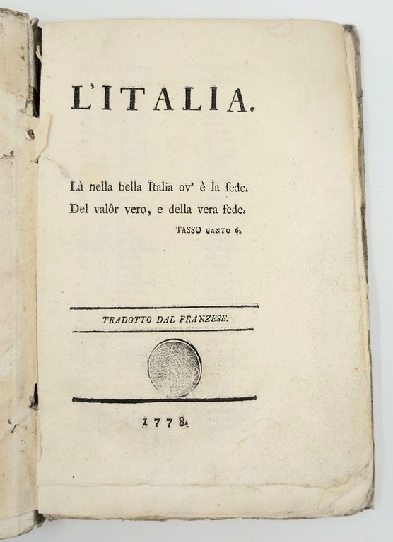 L'Italia. Tradotto dal franzese