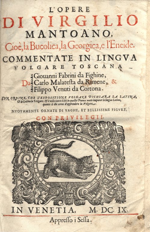 L' opere di Virgilio mantoano, cio&amp;egrave;, la Bucolica, la Georgica, e l'Eneide.