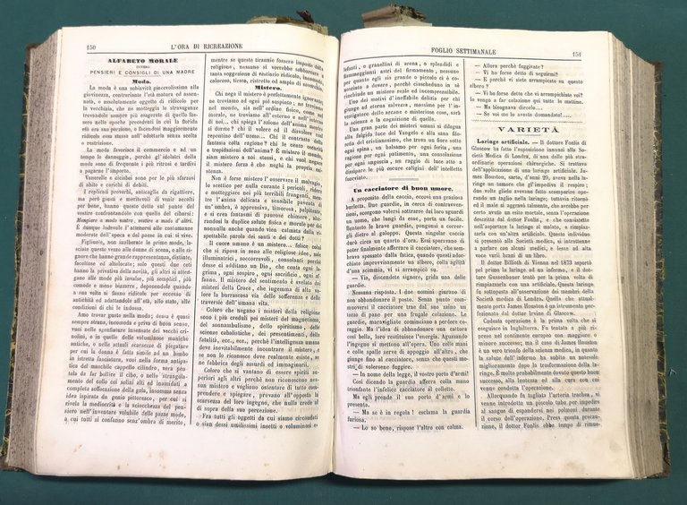 L'Ora di Ricreazione. Foglio settimanale di Novelle, Racconti ameni e …