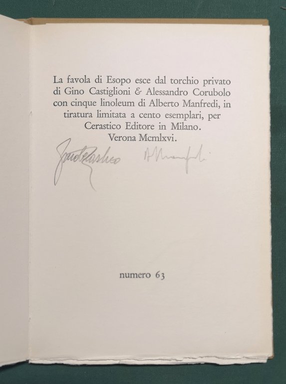 LA CICALA E LA FORMICA, 5 linoleum a colori di …