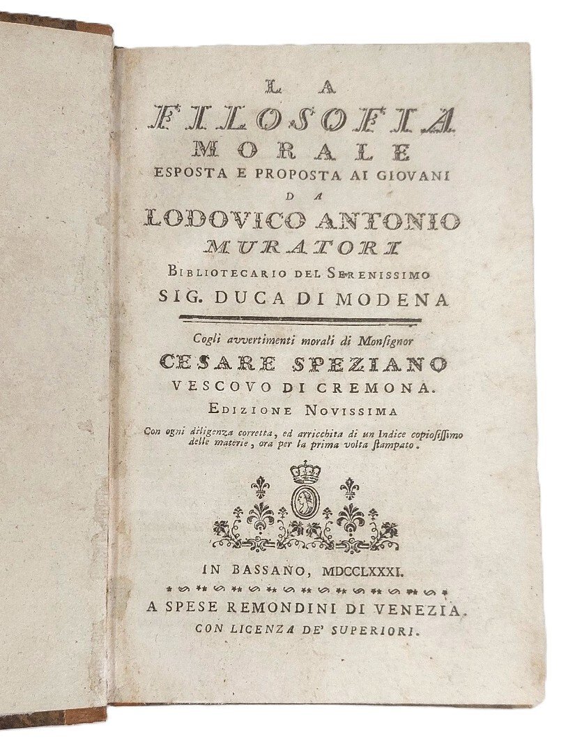 La filosofia morale esposta e proposta ai giovani.&amp;nbsp;Con gli avvertimenti …