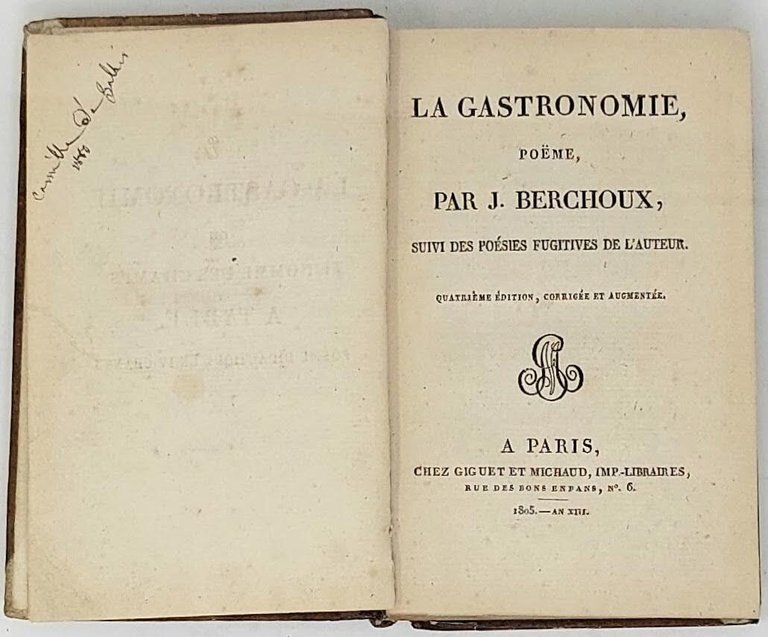 La gastronomie ou l'homme des champs a table. Po&amp;egrave;me.