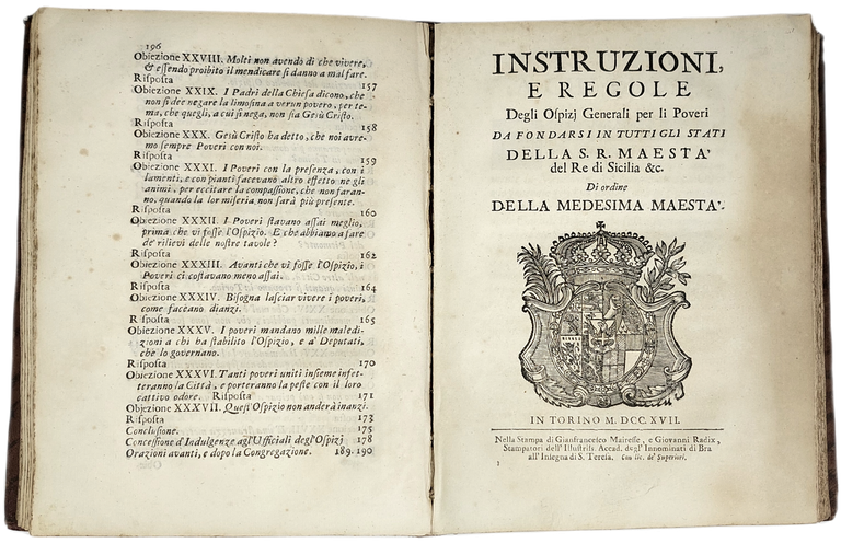 La mendicità sbandita col sovvenimento de' poveri... (Legato con:) Istruzioni e …