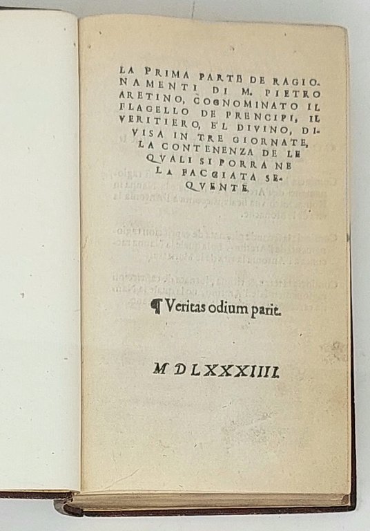 La Prima Parte de Ragionamenti di M. Pietro Aretino cognominato …