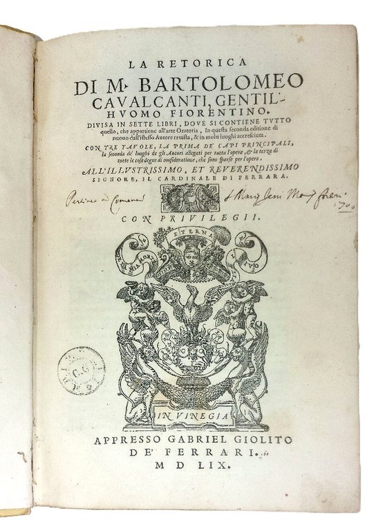 La retorica, divisa in sette libri,&amp;nbsp;dove si contiene tutto quello …