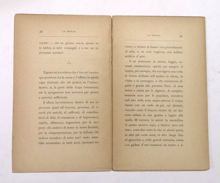 La Sicilia. Nei canti popolari e nella novellistica contemporanea.