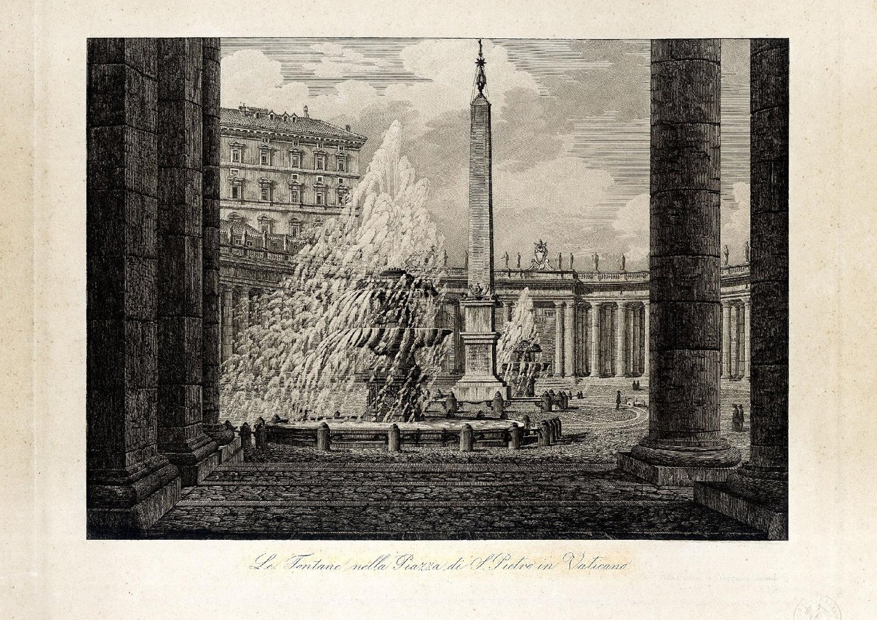 Le Fontane nella Piazza di S. Pietro in Vaticano.