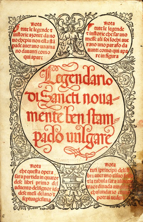 Legendario di sancti novamente ben stampado vulgare.