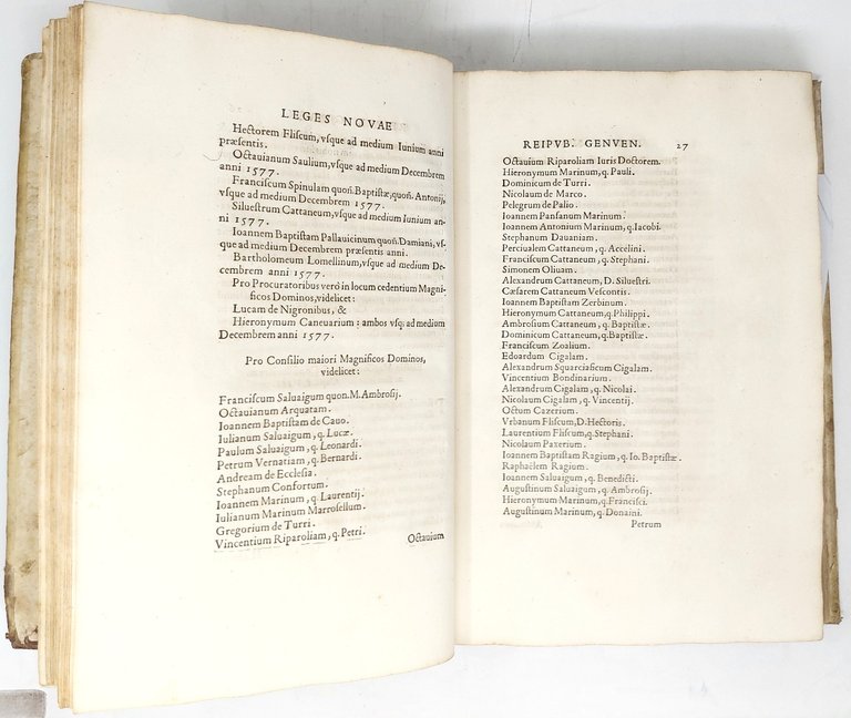 LEGES NOVAE REIBUBLICAE GENUEN...1576 (Legato con Manoscritto): LEGES REIPUBLICAE GENUENSIS …