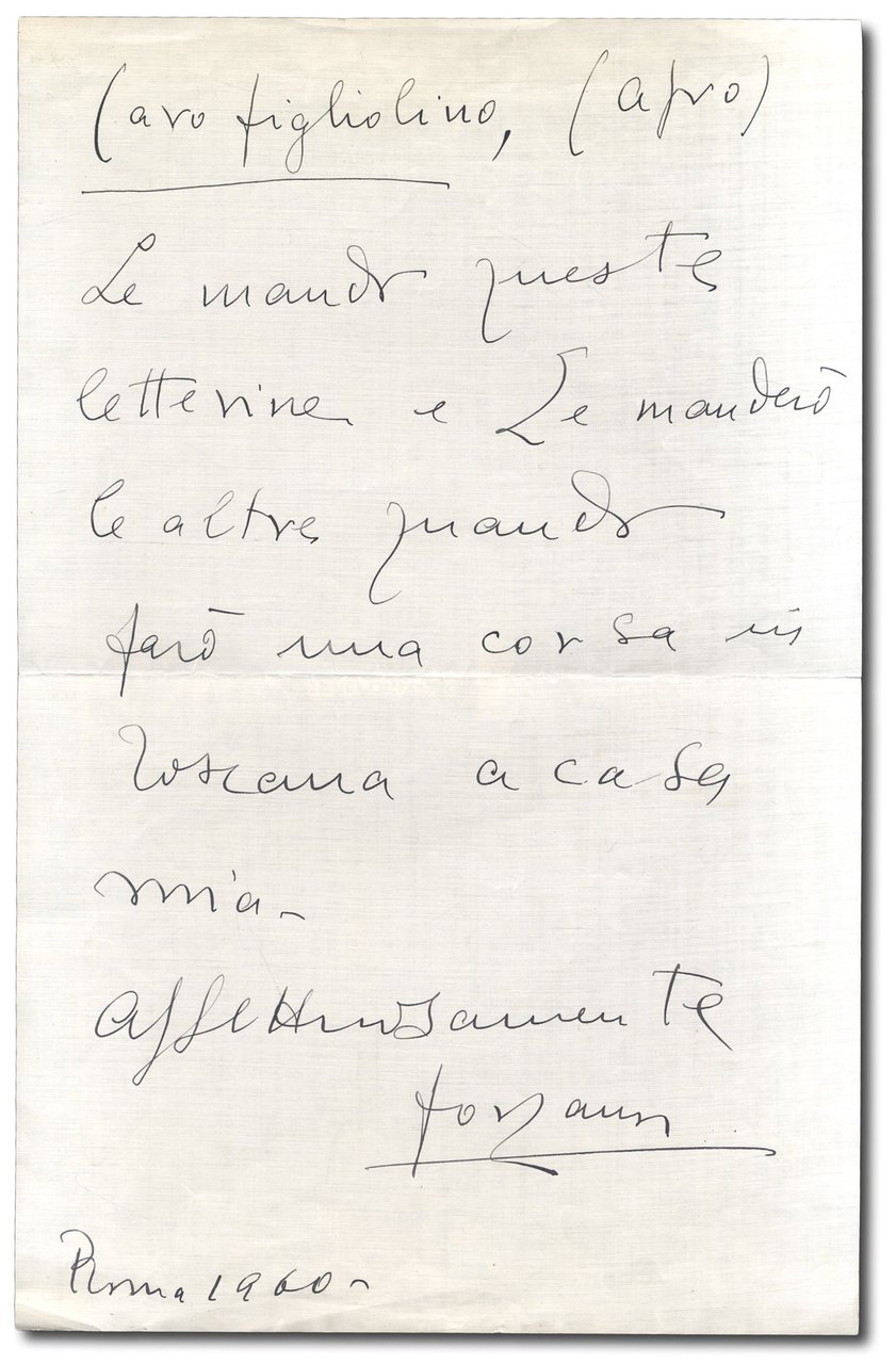 Lettera autografa firmata.