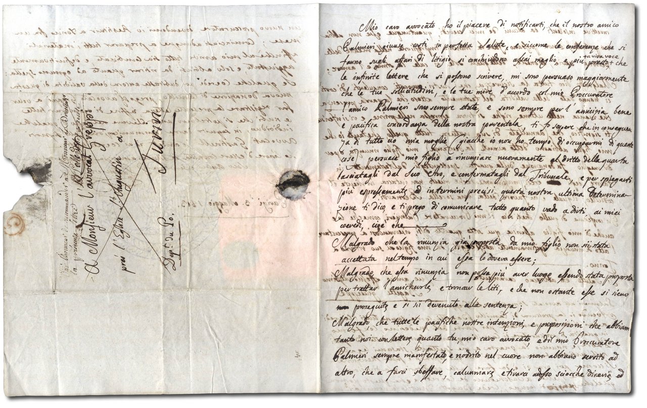 Lettera autografa firmata all'avvocato Greppi.