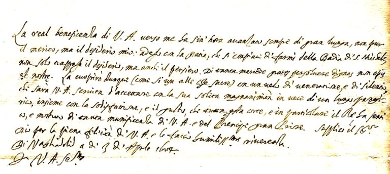 Lettera autografa firmata indirizzata a ''Cara Signora''.