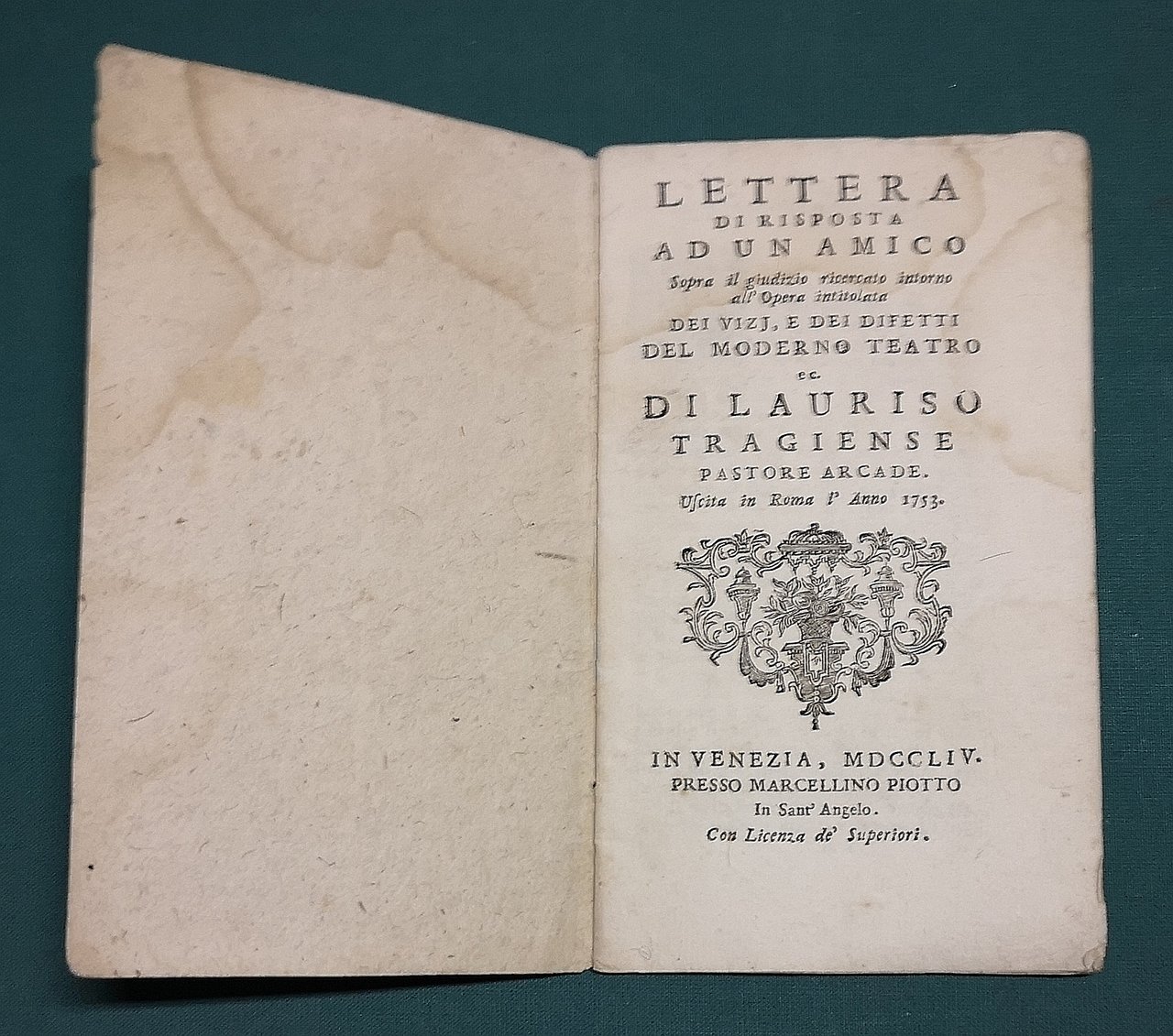 Lettera di risposta ad un amico sopra il giudizio ricercato …