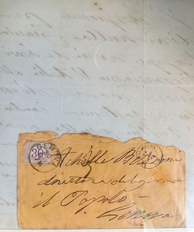 Lettera firmata e datata "Caprera, 28 agosto (18)78" ad Achille …