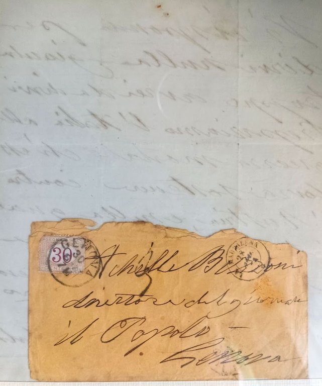 Lettera firmata e datata "Caprera, 28 agosto (18)78" ad Achille …