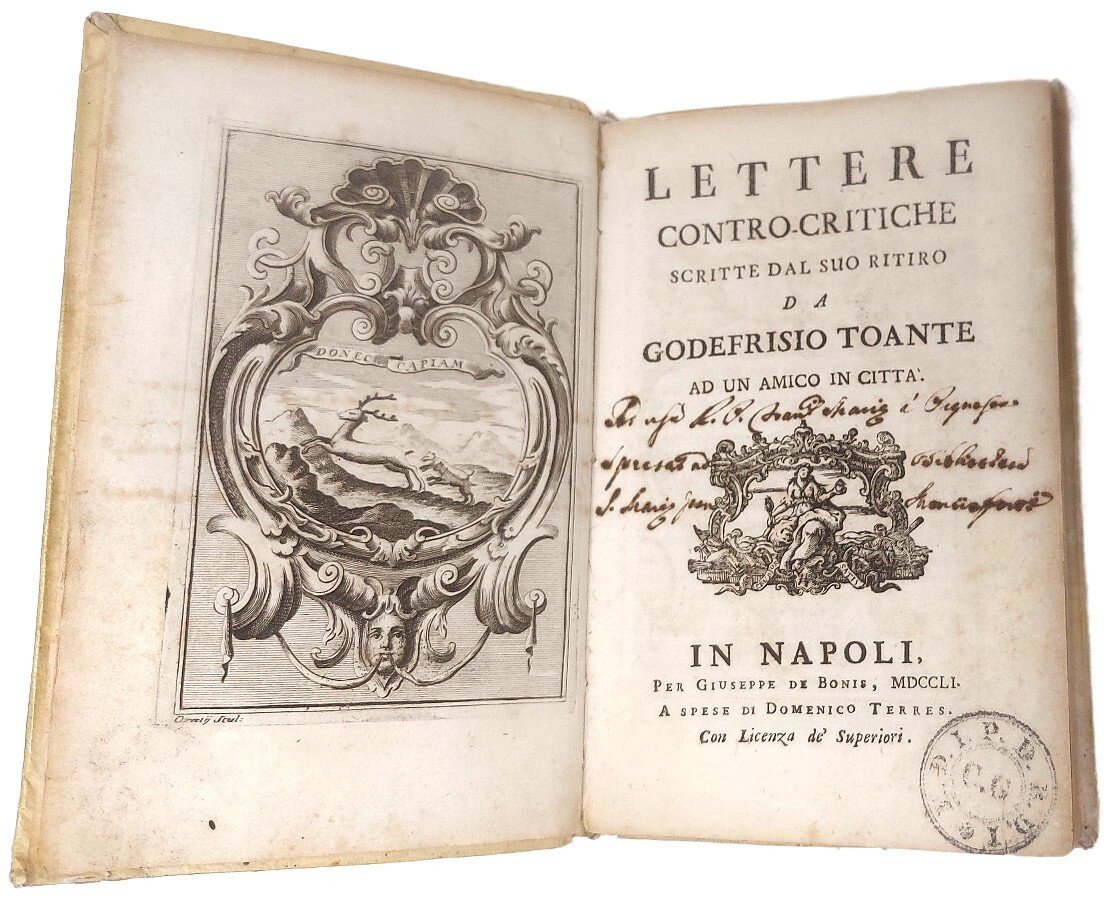 Lettere contro-critiche scritte dal suo ritiro da Godefrisio Toante ad …