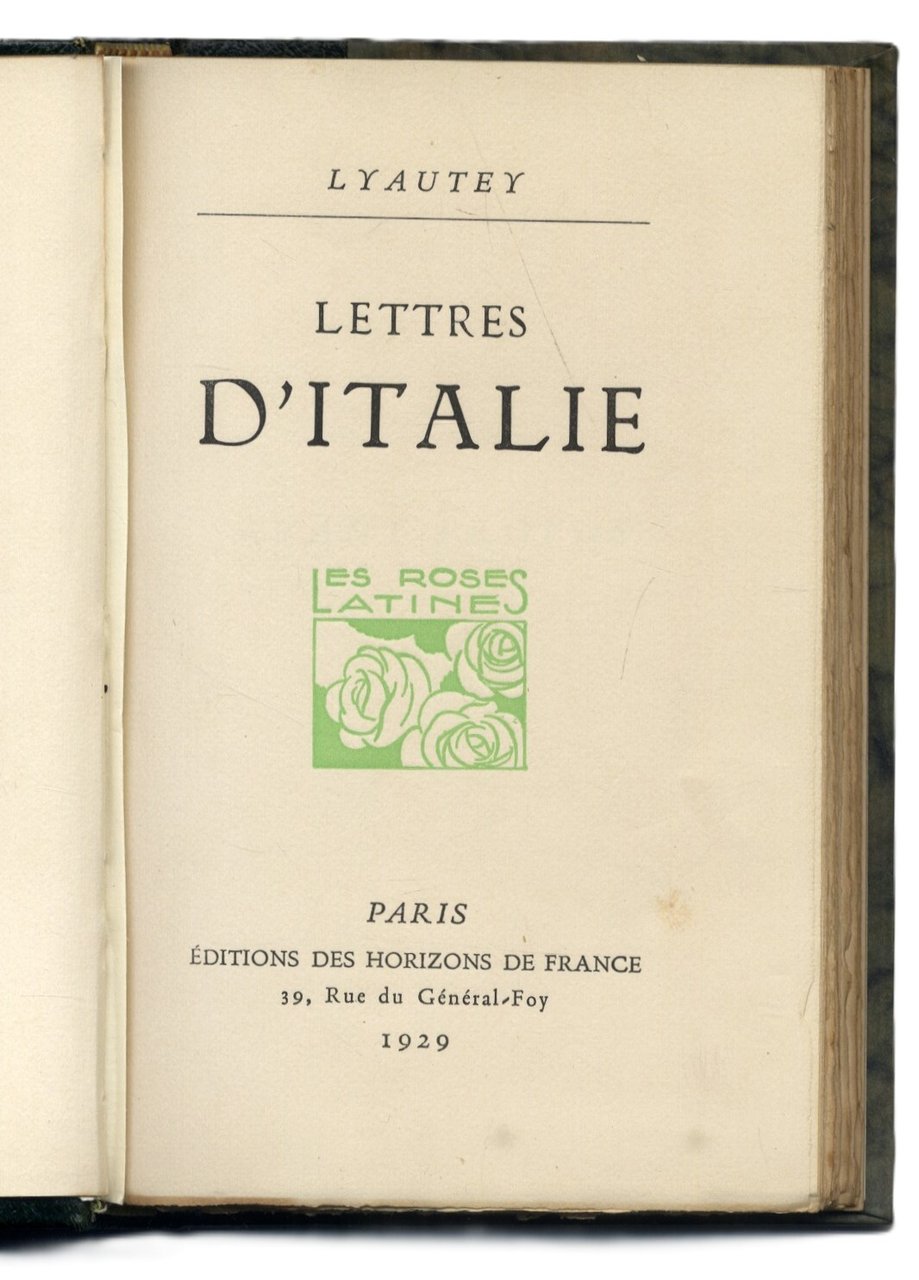 Lettres d'Italie.