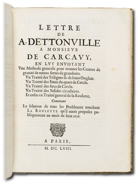 Lettres de A. Dettonville, contenant quelques-unes de ses inventions de …