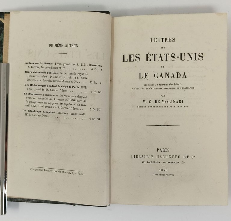 Lettres sur les Etats-Unis et le Canada adres&amp;eacute;es au Journal …