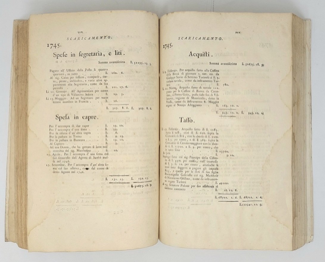 Libro de' contanti scossi, e spesi dall'anno 1740, e per …