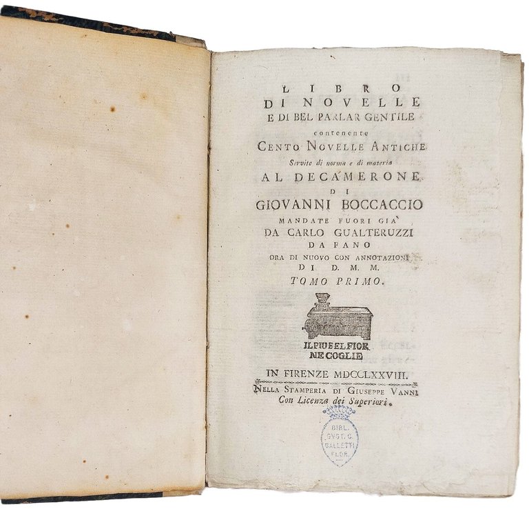 Libro di Novelle e di bel parlar gentile contenente Cento …